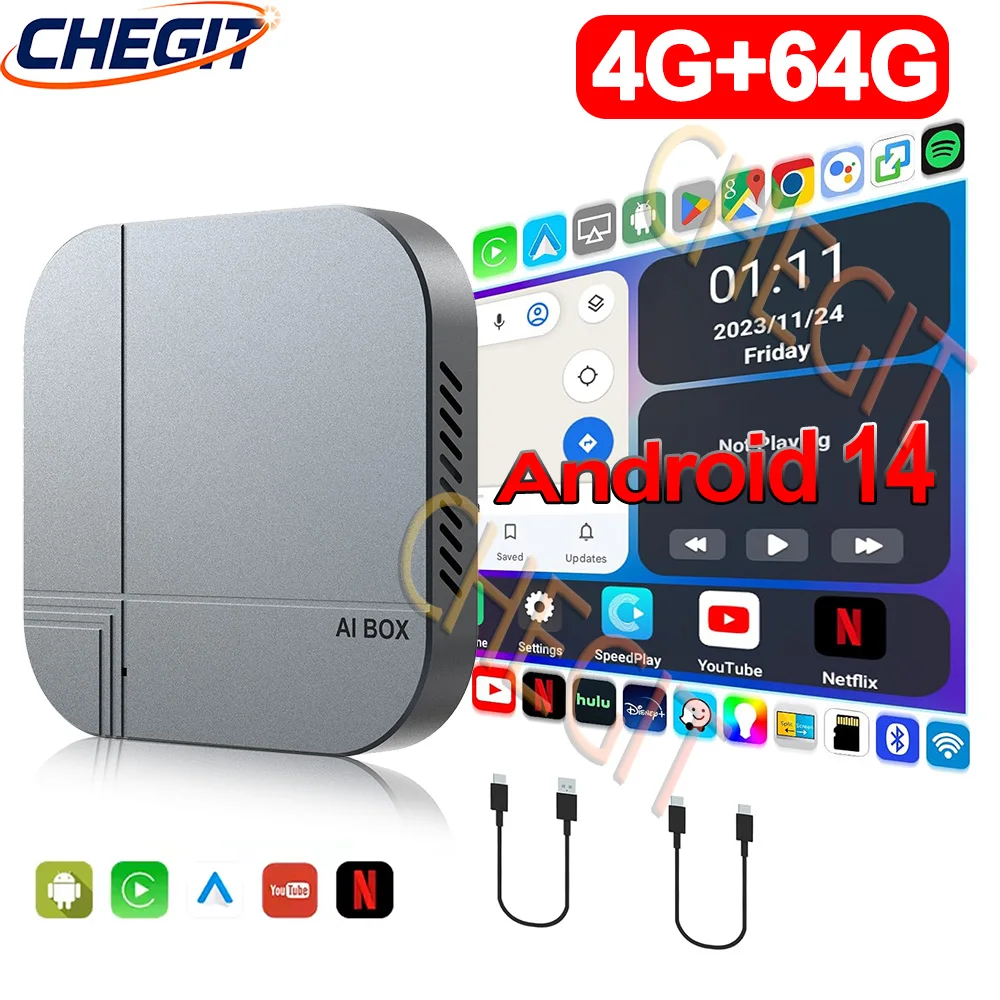 Car Accessories Youtube - Android14 Smart AI Box 4G+64G/2G+16G Wireless