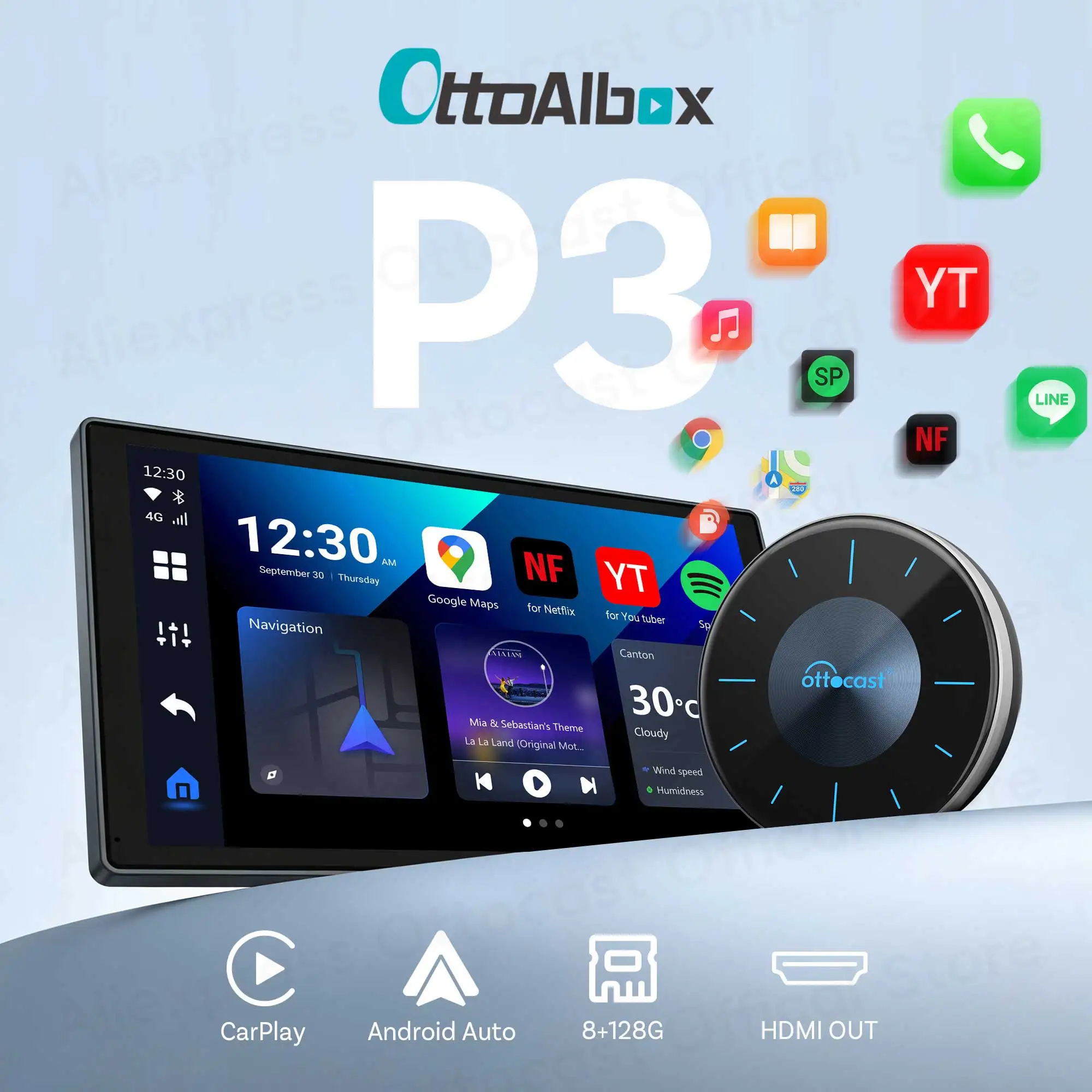 Car Accessories Youtube - OTTOCAST P3 AI Box Android TV