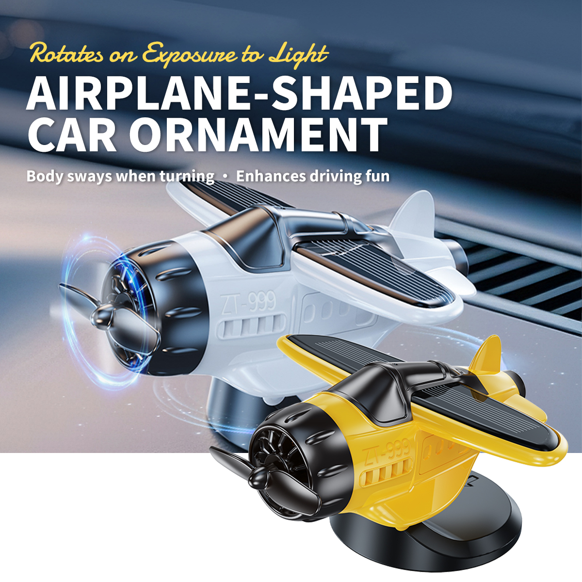 Car Accessories For Interior - Motor Solar Airplane Ornaments 360° Rotary
