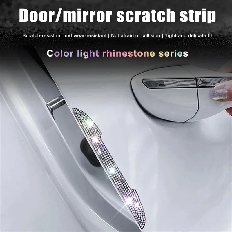 Car Door Handle Protector - 2/4PCS Diamond Car Rear View Mirror
