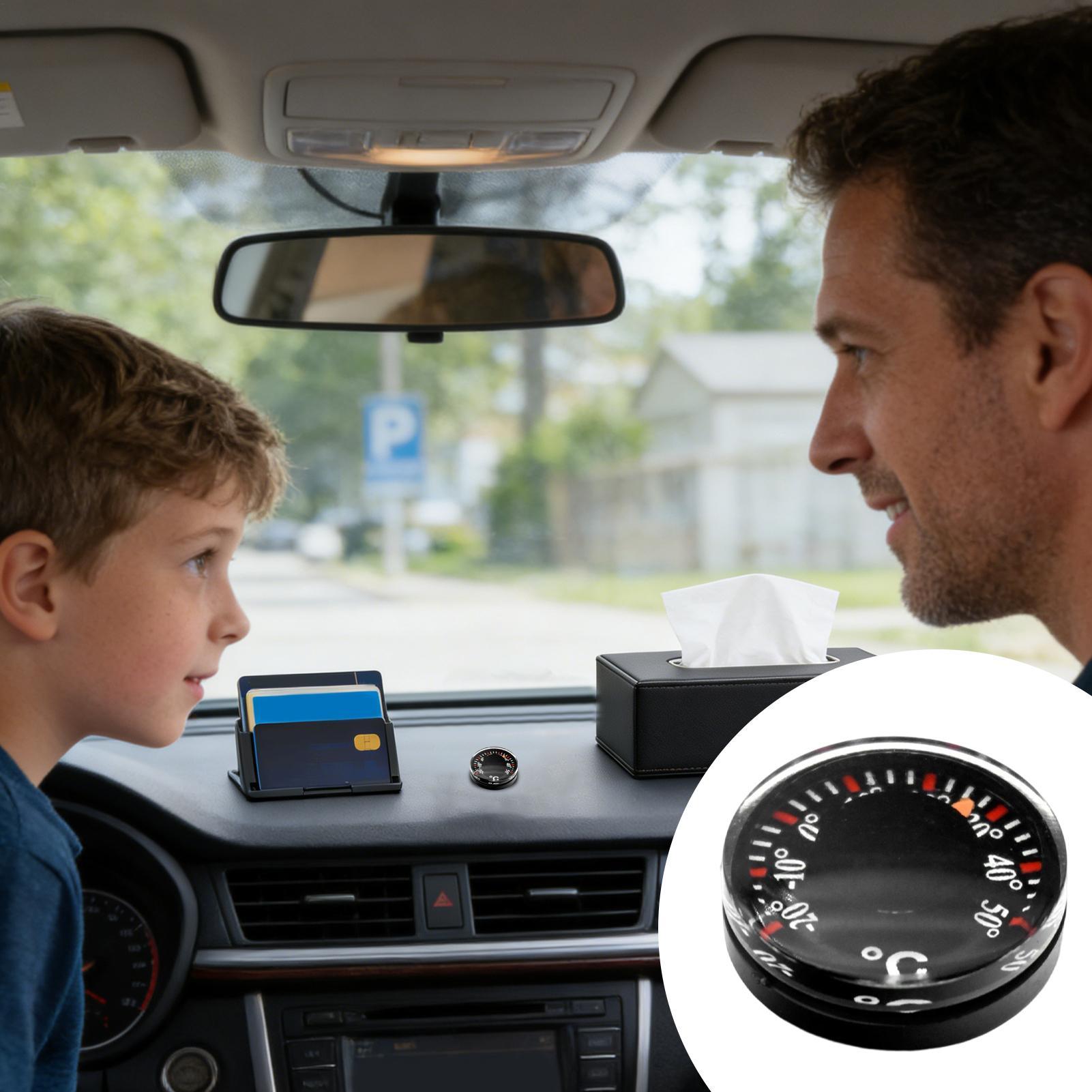 Car Accessories For Interior - 1PC Mini Car Thermometer Battery-free Dashboard