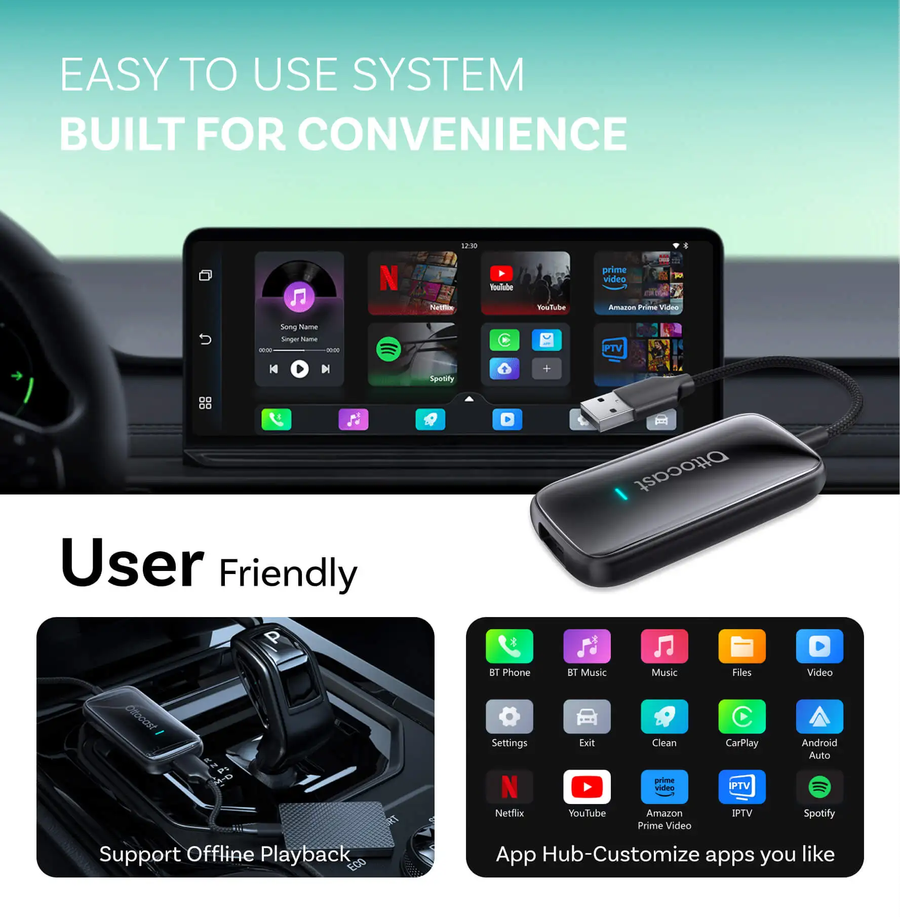 OTTOCAST Play2Video Ultra Wire - Car Accessories Youtube 리뷰 및 가격