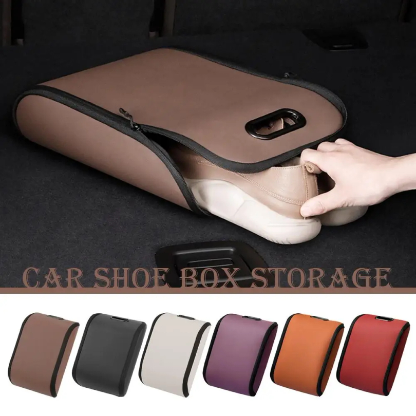 Car Shoe Storage Box PVC Leath - Car Trunk Organizer 리뷰 및 가격
