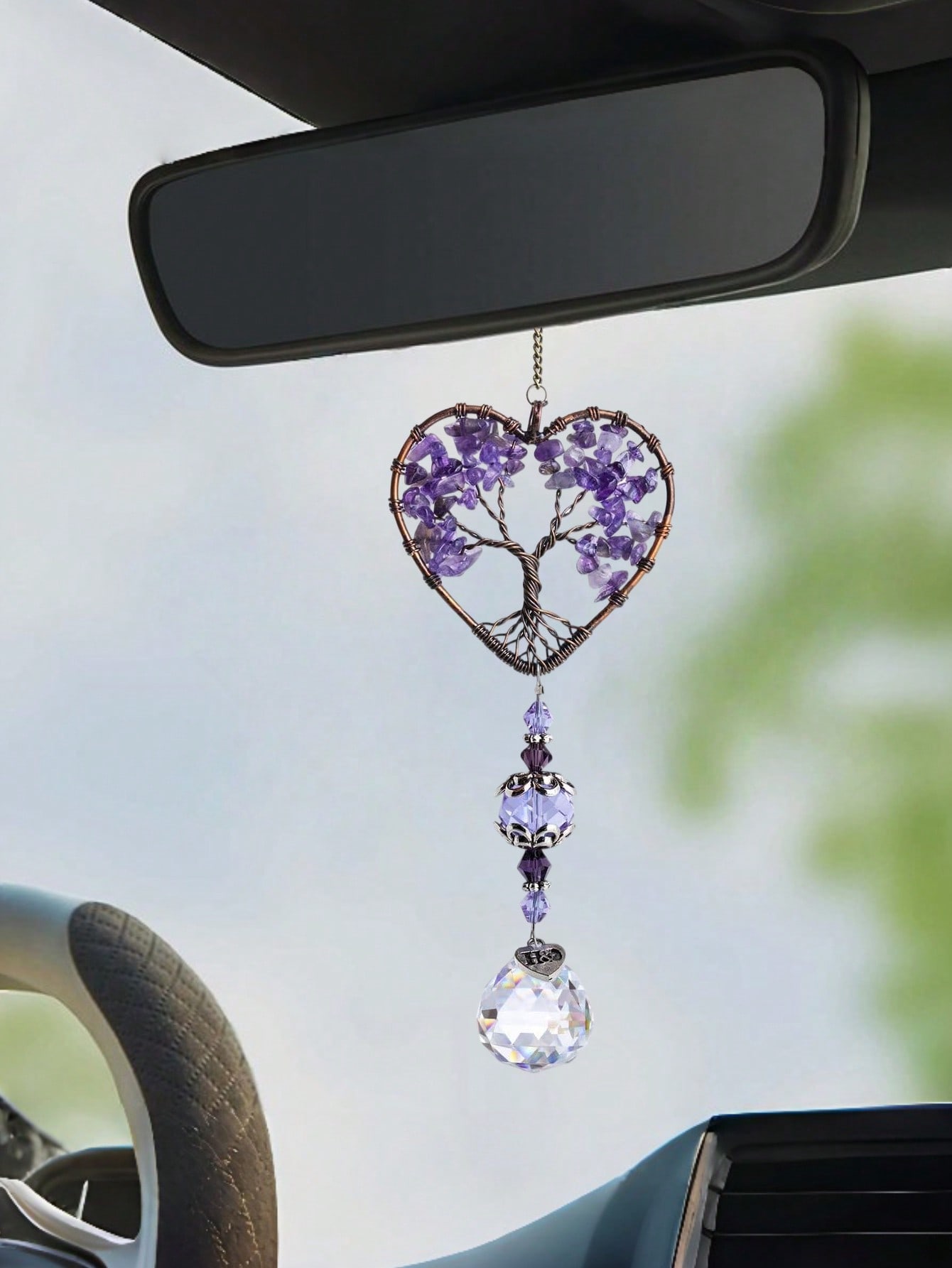 Heart Amethyst Tree of Life Ca - Car Accessories Evil Eye 리뷰 및 가격