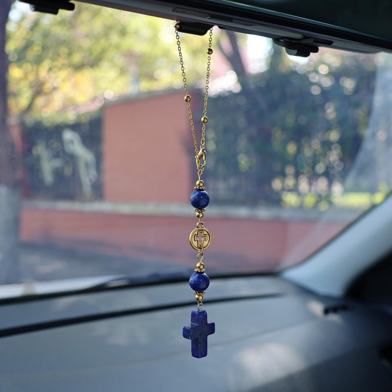 1pc Natural Stone Car Pendant  - Car Accessories Evil Eye 리뷰 및 가격