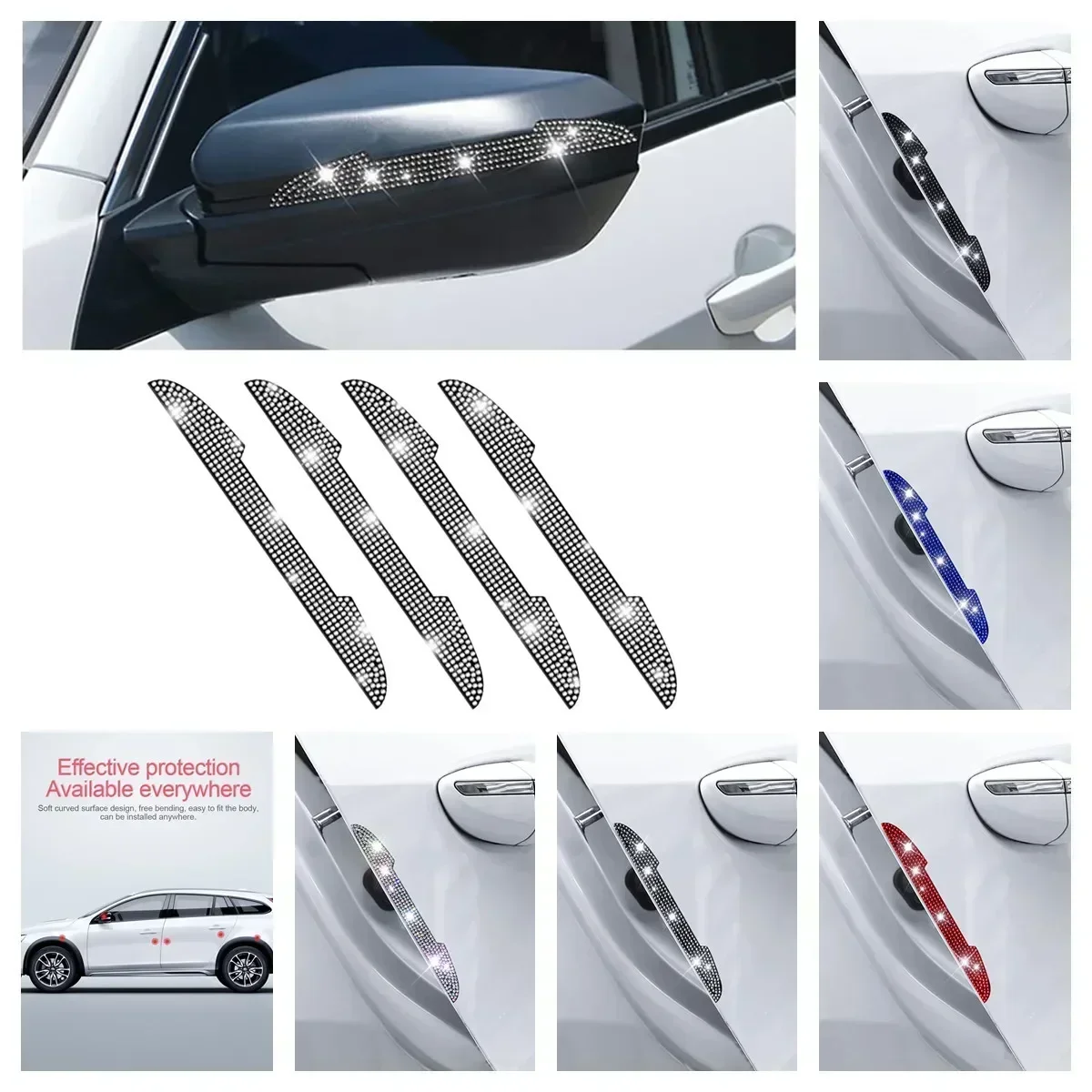2/4PCS Diamond Car Rear View M - Car Door Handle Protector 리뷰 및 가격