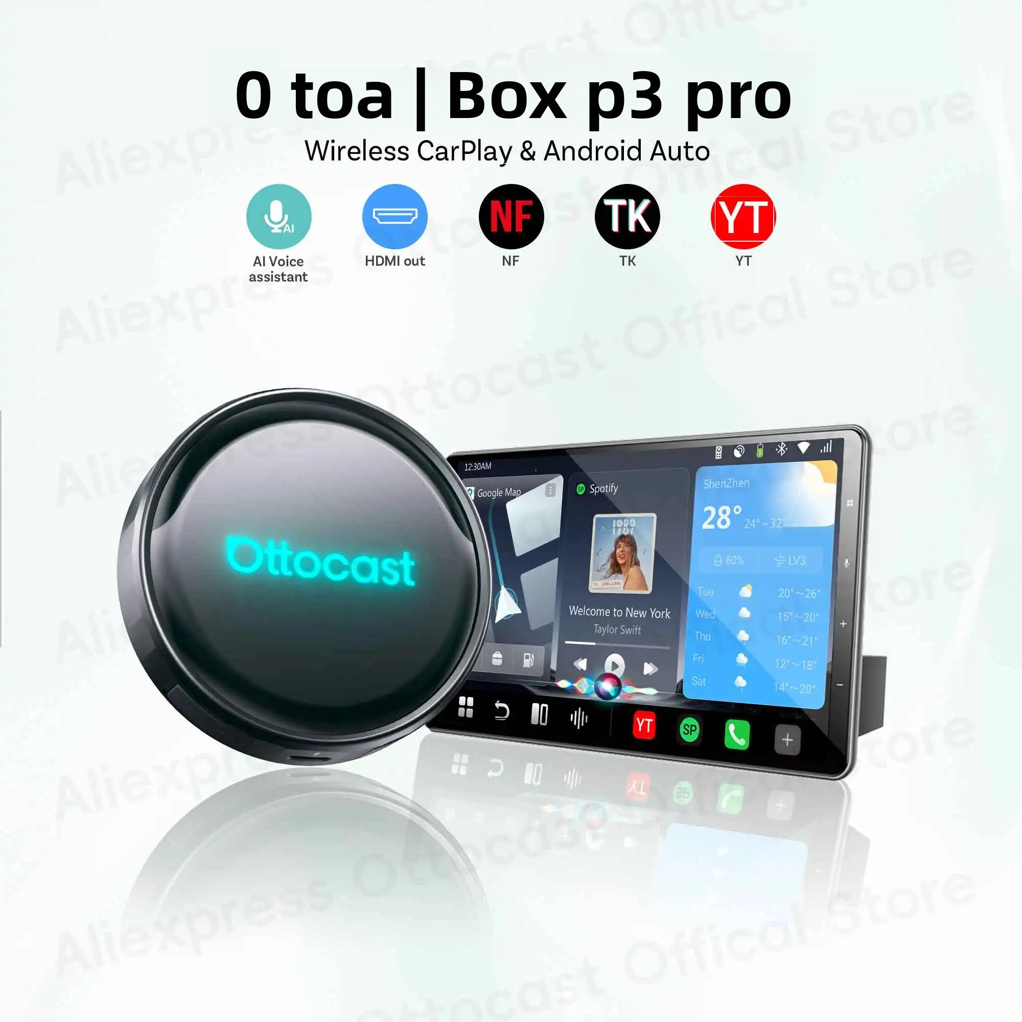 OTTOCAST P3 PRO AI Box Android - Car Accessories Youtube 리뷰 및 가격